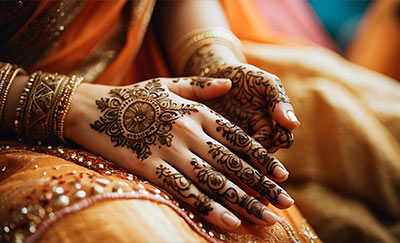 intricate henna designs on hands