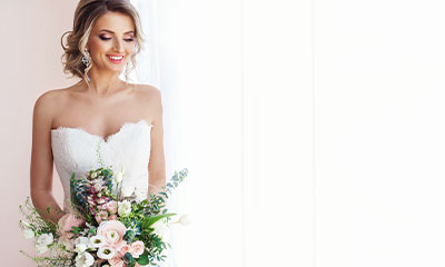 A bride with a bouquet